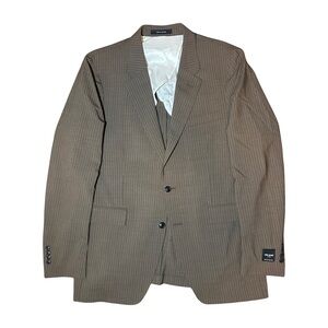 Todd Snyder Khaki Brown Pinstripe Sutton Suit Jacket Striped Blazer Sport Coat